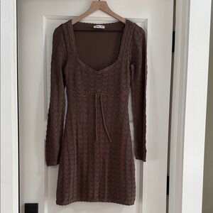 Hollister Chocolate Brown Long Sleeve Dress